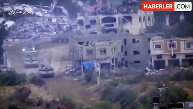 Kassam savaşçıları Gazze'yi işgale gelen İsrail askeri aracını havaya uçurdu