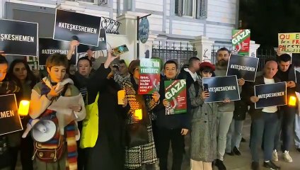 Kadıköy’de Filistin’le dayanışma eylemi: Gazze Şeridi’nde hiçbir yer güvenli değil