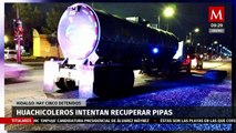 Huachicoleros intentan recuperar pipas de un corralón en Hidalgo; detienen a 5