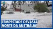 Tempestade na Austrália causa inundações no norte do país