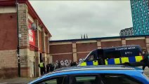 Riot police captured outside Sheffield's former Office Outlet premises