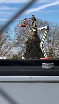The Confederate Memorial in Arlington Cemetery is being dismantled today.