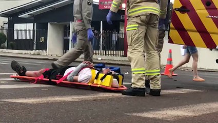 Motociclista fica ferido em acidente de moto na Rua Fortaleza