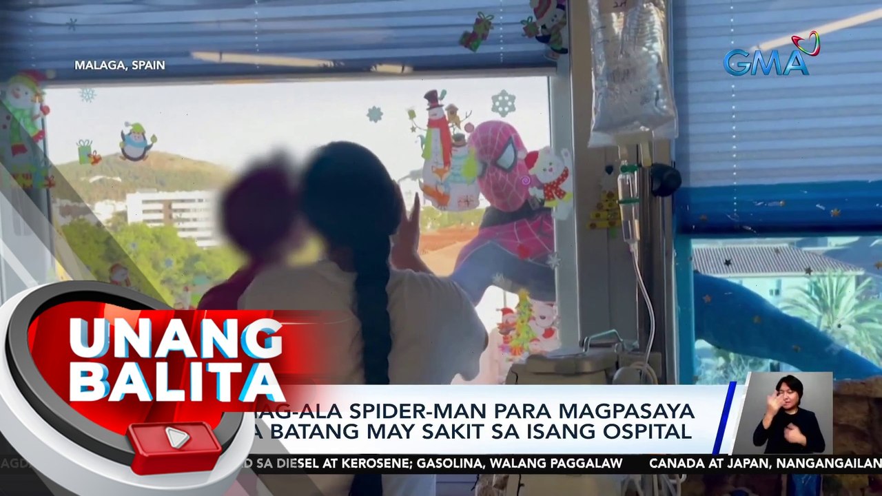 Pulis, nag-ala Spider-Man para magpasaya ng mga batang may sakit sa isang ospital | UB