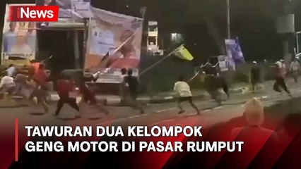Serem! Dua Kelompok Geng Motor Terlibat Tawuran di Pasar Rumput