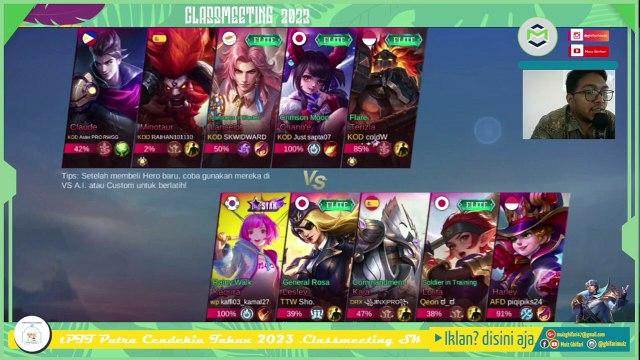 Classmeeting MLBB 2023 Kelas VII-1 K1 dan IX-2 K1 #Round 2