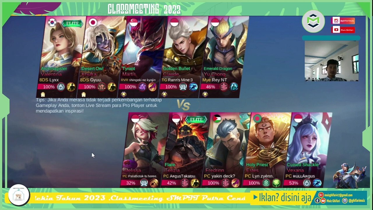 Classmeeting MLBB 2023 Kelas IX-1 K1 dan IX-1 K2 #Round 2