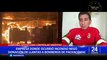 Lurín: bomberos continúan luchando para sofocar incendio en almacén de llantas