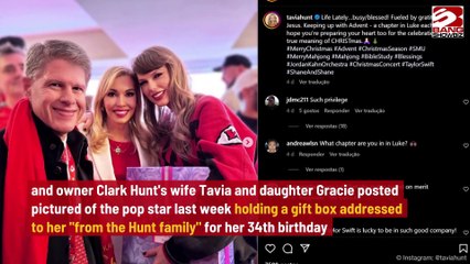 Taylor Swift Receives Chiefs' Mic-Shaped Designer Gift.