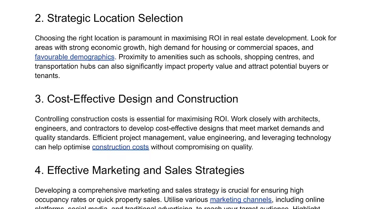 Maximising ROI in Real Estate Development | Landmark Estates