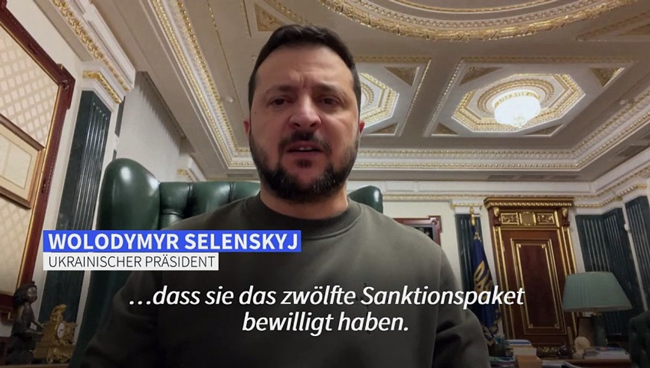 Selenskyj dankt EU für weitere Sanktionen gegen Russland