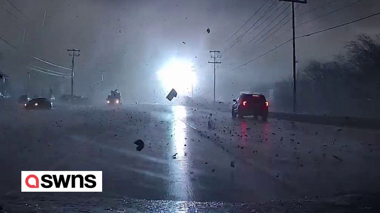Dashcam des Fahrers, der von einem Tornado mit 240 km/h in Tennessee erfasst wurde