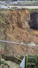 Second major cliff collapse at Whipsiderry Beach