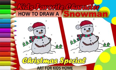 How to Draw a Snowman | Easy Christmas Drawing for Kids | কিভাবে একটি তুষারমানব আঁকা | শিশুদের জন্য সহজ ক্রিসমাস অঙ্কন