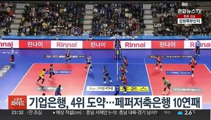 기업은행, 4위 도약…페퍼저축은행 10연패