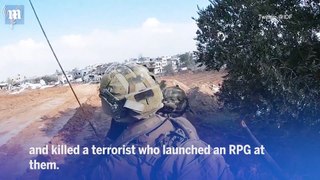 Israeli soldiers wipe out Hamas terrorist who fired an RPG at them during battle in Gaza