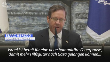 Herzog: "Israel ist zu Feuerpause bereit"