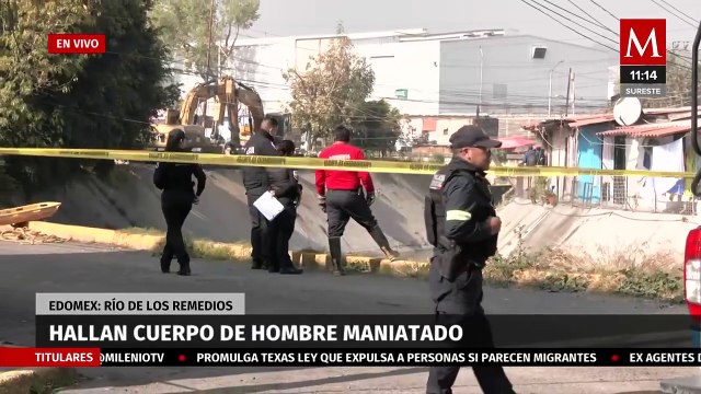 Hallan cadáver de un hombre maniatado en Río de los Remedios, Edomex