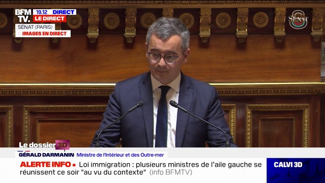 Gérald Darmanin sur le projet de loi immigration: Le texte du Sénat n'est pas le texte qui remplace le texte du gouvernement, mais qui le complète. Sur 27 articles, un seul a été retire