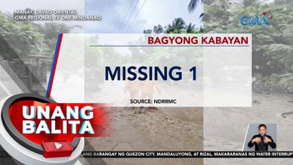 Isa ang naiulat na nawawala sa kasagsagan ng pananalasa ng bagyong Kabayan  | UB
