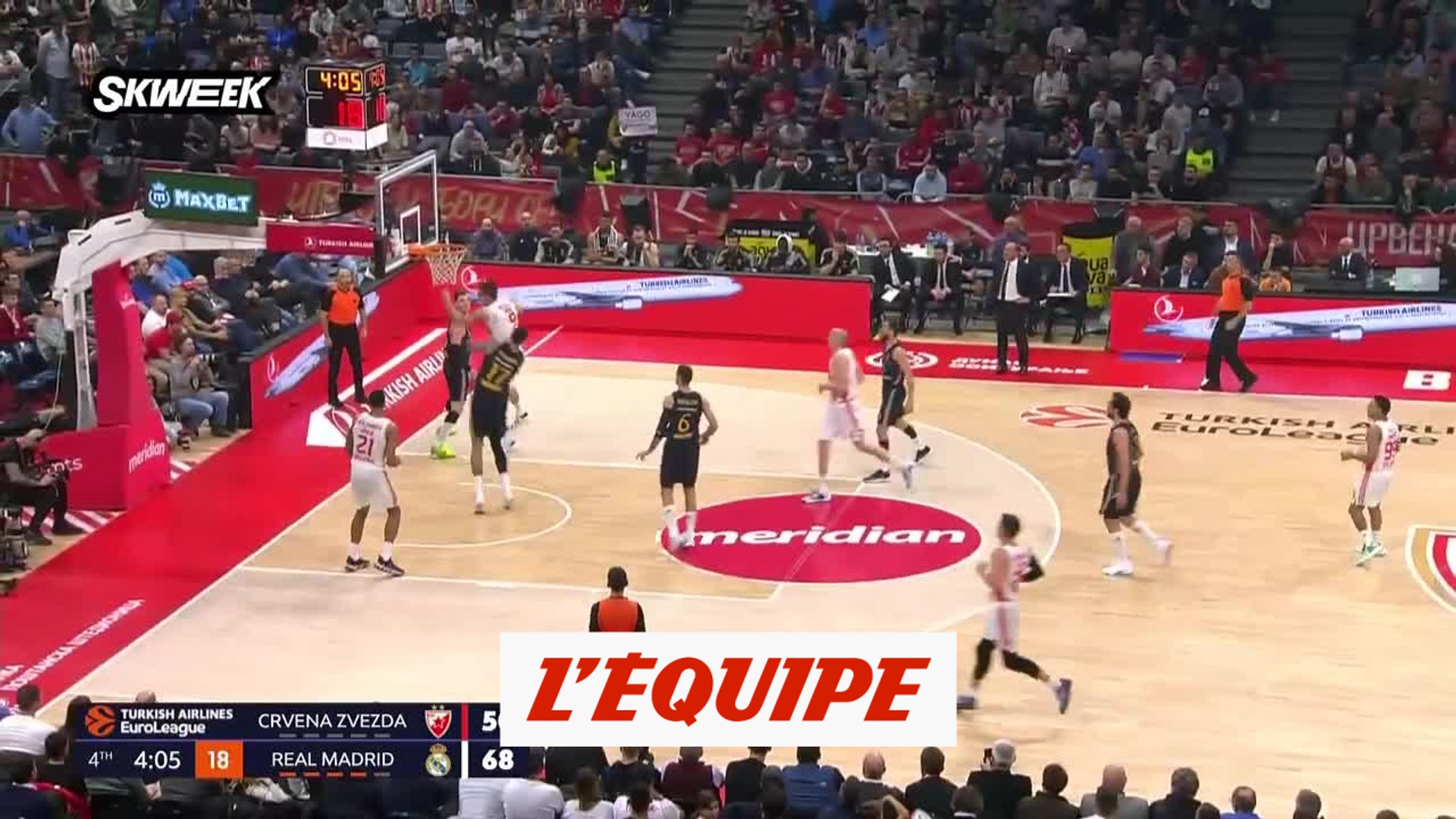 Le résumé d'Etoile Rouge Belgrade - Real Madrid - Basket - Euroligue (H) -  Vidéo Dailymotion