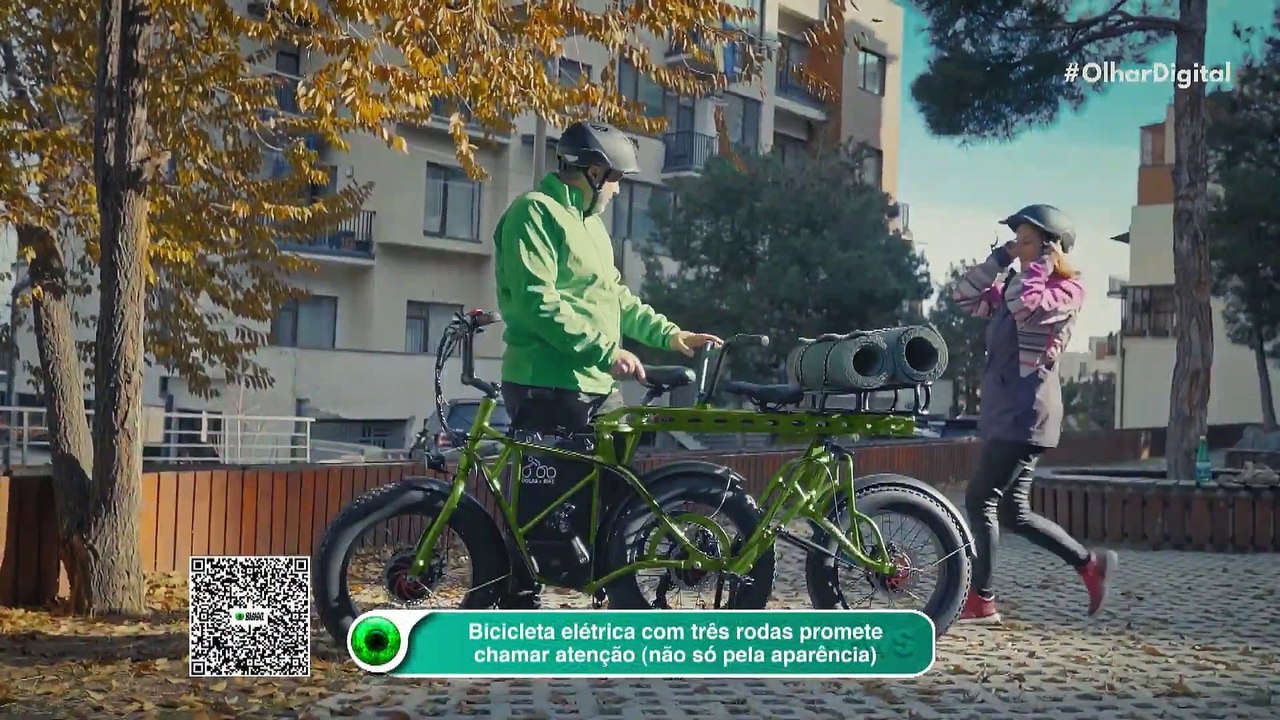 Bicicleta elétrica com três rodas promete chamar atenção (não só pela aparência)