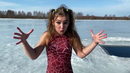 I catch fish with my bare hands in icy water