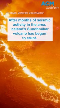 Icelandic volcano begins to erupt