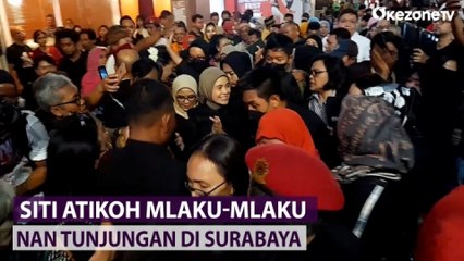 Momen Siti Atikoh 'Mlaku-Mlaku Nang Tunjungan' Sapa Warga Surabaya