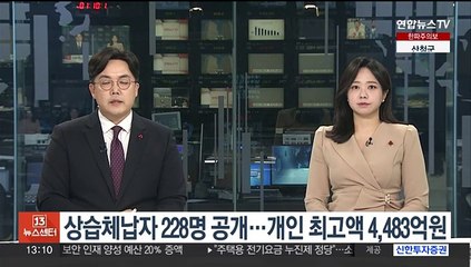 상습체납자 228명 공개…개인 최고액 4,483억원