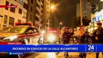 Miraflores: incendio afecta edificio de calle Alcanfores
