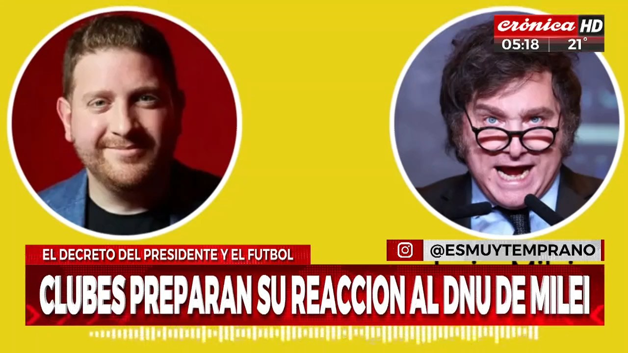 Clubes de fútbol preparan su reacción al DNU de Javier Milei