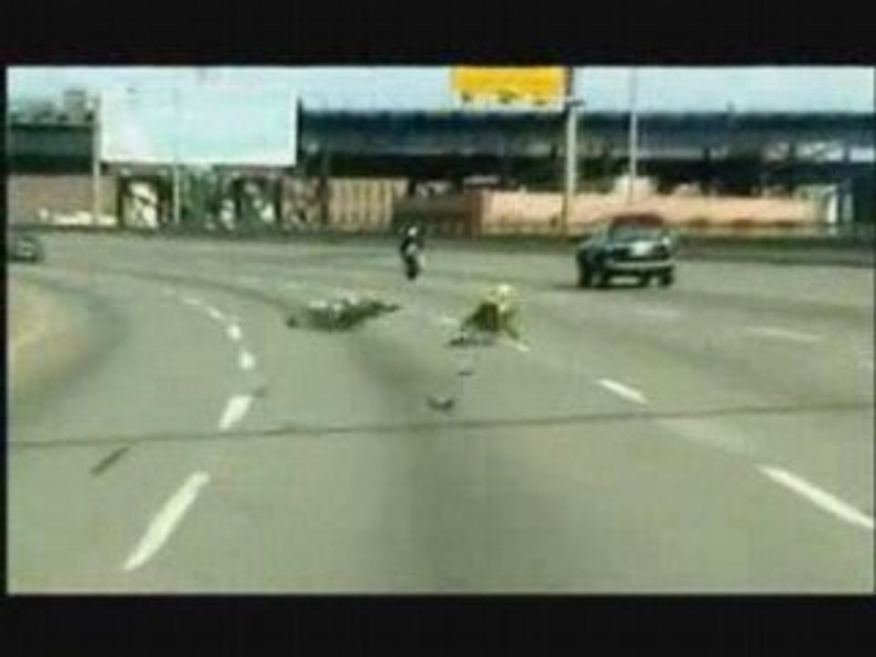 Best Of Crash Stunt mais trés grosse cagelle moto