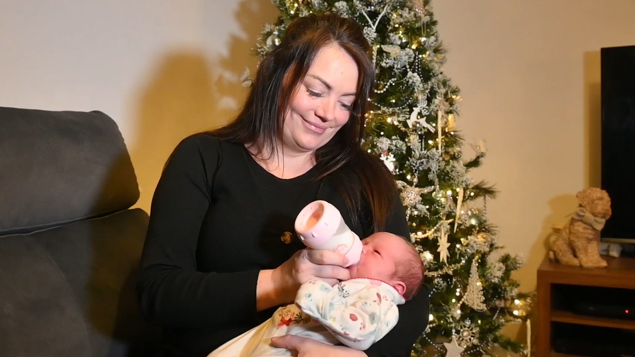 Mum went into into labour at home and gave birth under the CHRISTMAS TREE!