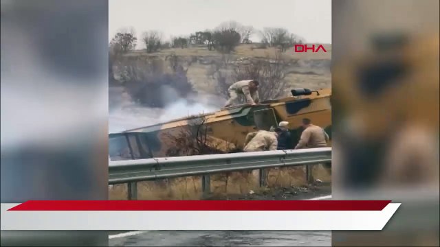 Mardin'de, zırhlı askeri araç şarampole devrildi