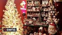 Christmas mega fan keeps $10,000 of decorations in room dedicated to Santa - all year round