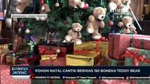 Pohon Natal Cantik Berhias 150 Boneka Teddy Bear