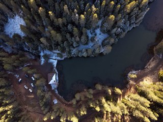 Yeşil Göl karla kaplandı