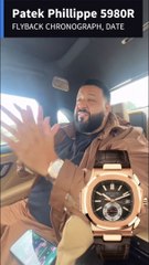 Dj Khaled Spotted Wearing Patek Phillippe 5980R Nautilus Leather Strap Watch