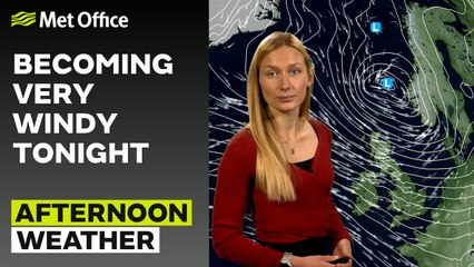Met Office Afternoon Weather Forecast 20/12/23 - Breezy with rain, mainly west