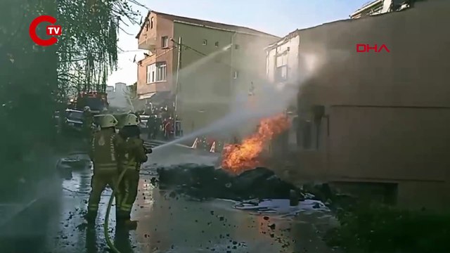 Korku dolu anlar... Yol çalışması sırasında doğalgaz borusu patladı!