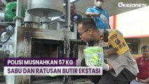 Polisi Musnahkan 57 Kg Sabu dan Ratusan Butir Ekstasi dari Jaringan Indonesia-Malaysia