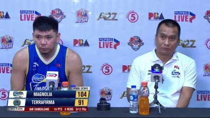 Interview with Best Player Ian Sangalang and Coach Chito Victolero [Dec. 20, 2023]