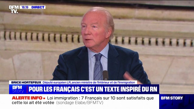 Loi immigration: Les Républicains ont démontré leur expérience, leurs compétences et leur cohérence , affirme Brice Hortefeux (député européen LR et ancien ministre de l'Intérieur)
