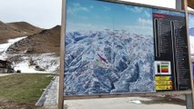 Poca neve su Alpi Cuneesi drone in volo a Prato Nevoso