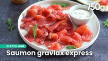 Un gravlax de saumon à la betterave prêt en 1h avec des blinis maison | 750g