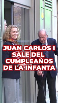 Juan Carlos I se despide de la Infanta Elena tras su fiesta de cumpleaños