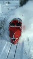 Awesome powerful train snow plow removal