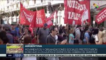 Argentina: Movimientos sociales y organizaciones se movilizaron en rechazo a medidas gubernamentales
