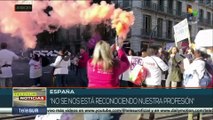 España: Enfermeros se manifiestan por mejores condiciones laborales
